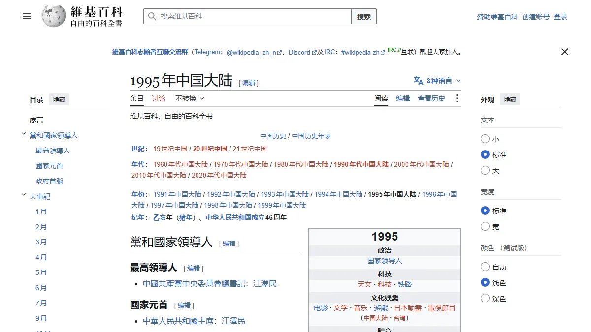 1995年中国大陆