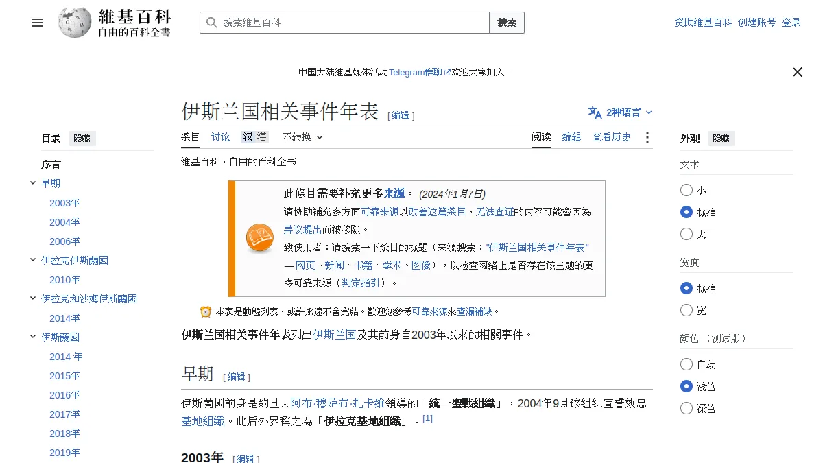 伊斯兰国相关事件年表
